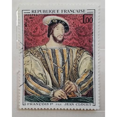 Франция 1967 г - Портрет Франциска 1 (1494-1547) работы Клуэ (1475-1541), гаш