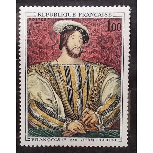 Франция 1967 г - Портрет Франциска 1 (1494-1547) работы Клуэ (1475-1541), негаш