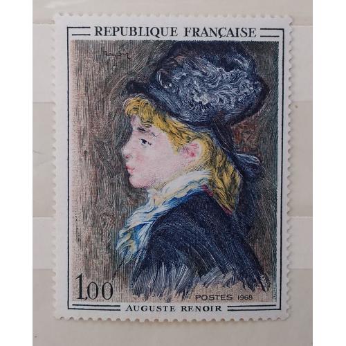 Франция 1968 г - Пьер Огюст Ренуар – Портрет Марго (или Портрет модели) 1877, негаш
