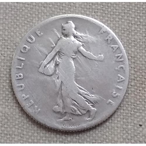 Франция 50 сантимов, 1908 г, серебро