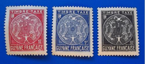  Французская Гайана 1947 г - герб, доплатные марки