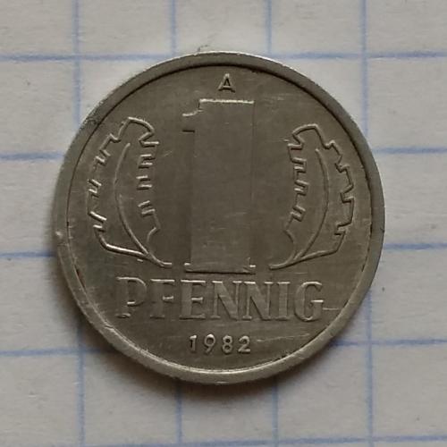 ГДР 1 пфенниг, 1982 г