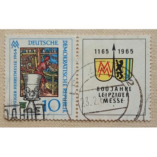 ГДР 1964 г - Лейпцигская осенняя ярмарка, гаш, 2 шт (см.фото)