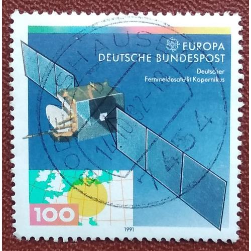 Германия 1991 г - Европа (C.E.P.T.) Космос. Телекоммуникационный спутник «Коперник», гаш