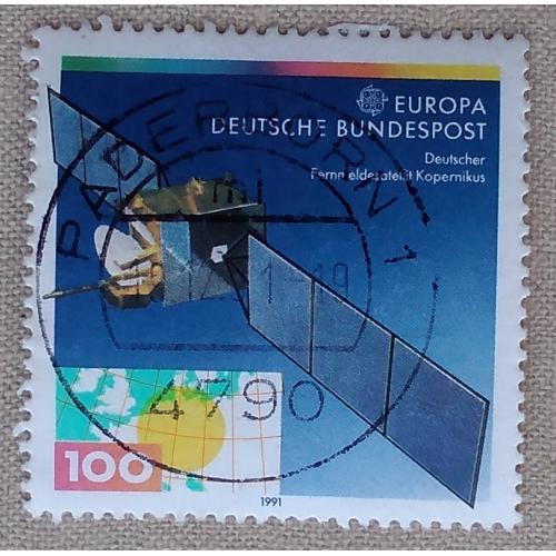 Германия 1991 г - Европа (C.E.P.T.) Космос. Телекоммуникационный спутник «Коперник», гаш