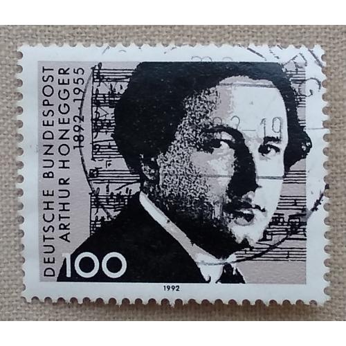 Германия 1992 г - 100-летие со дня рождения композитора Артюра Онеггера, гаш