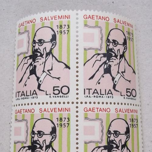  Италия 1973 г - Гаэтано Сальвемини, квартблок, поле снизу
