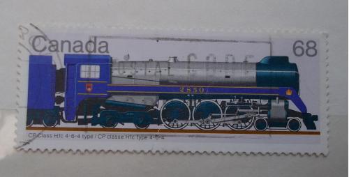 Канада 1986 г - Железнодорожные локомотивы, CP Klasse H1c 4-6-4