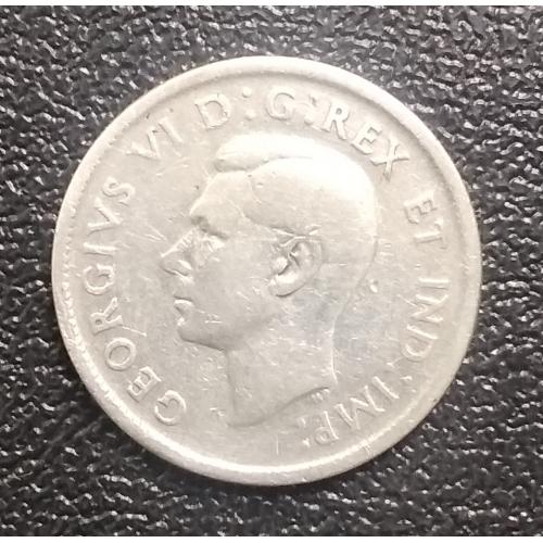 Канада 25 центов, 1945 г, серебро