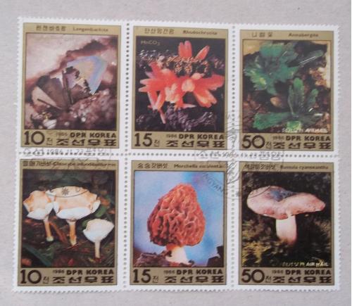  Корея 1986 г - минералы и грибы