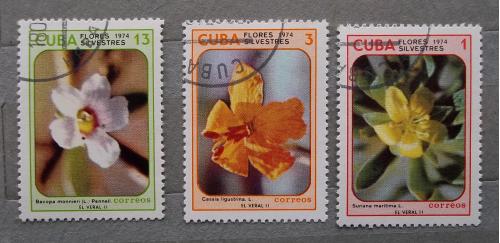 Куба 1974 г - Дикорастущие цветы, 5 шт (см.фото)