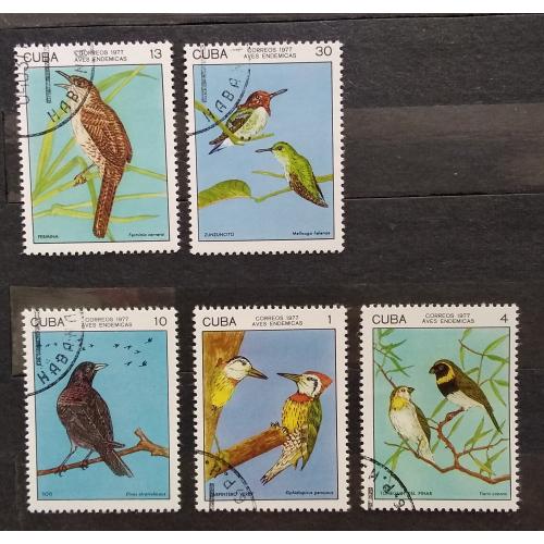Куба 1977 г - Эндемичные птицы, гаш