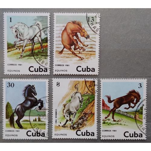 Куба 1981 г - лошади, 6 шт (см.фото)