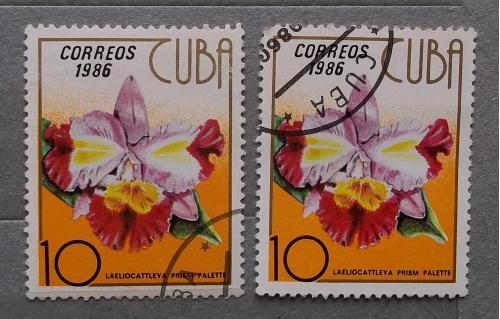 Куба 1986 г -  орхидеи, 4 шт (см.фото)
