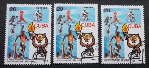 Куба 1986 г - V Универсиада Центральной Америки и Карибского бассейна, 3 шт