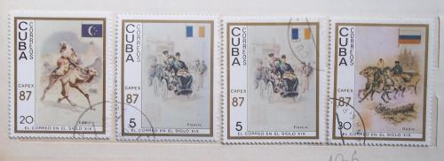 Куба 1987 г - Международная выставка марок "Capex '87", Торонто. Почта 19-й век, 5 шт (см.фото)