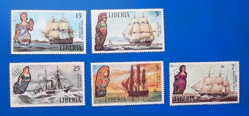 Либерия 1972 г - корабли, 6 шт (см.фото)