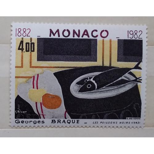 Монако 1982 г - 100 лет со дня рождения Жоржа Брака. Черная рыба, негаш
