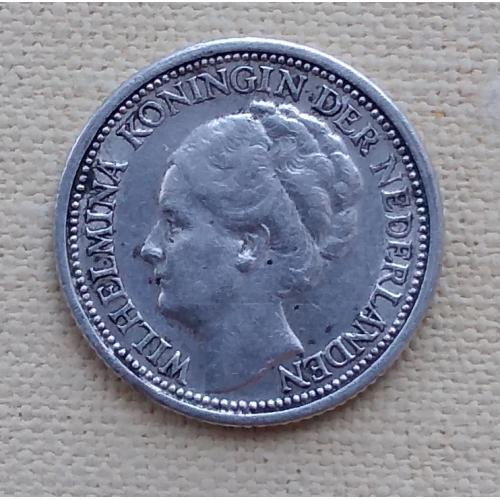 Нидерланды 10 центов, 1939 г, серебро