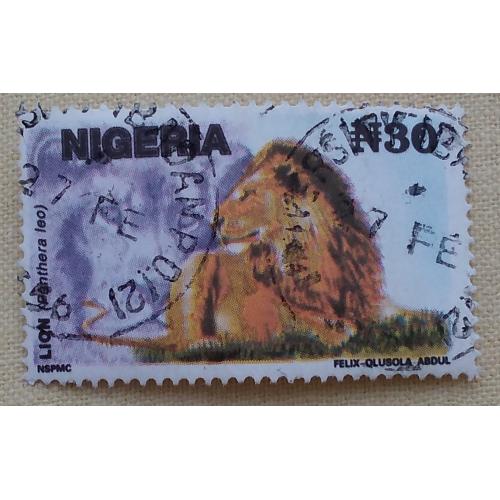 Нигерия 1993 г - Фауна.  Дикая природа. Лев (Panthera leo), гаш
