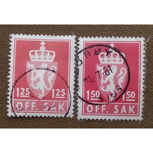 Норвегия 1975 г - герб, служебная марка