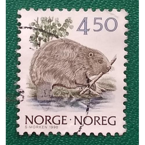 Норвегия 1990 г - Норвежская фауна, гаш, 2 шт (см.фото)