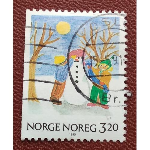 Норвегия 1990 г - Рождественские марки, гаш