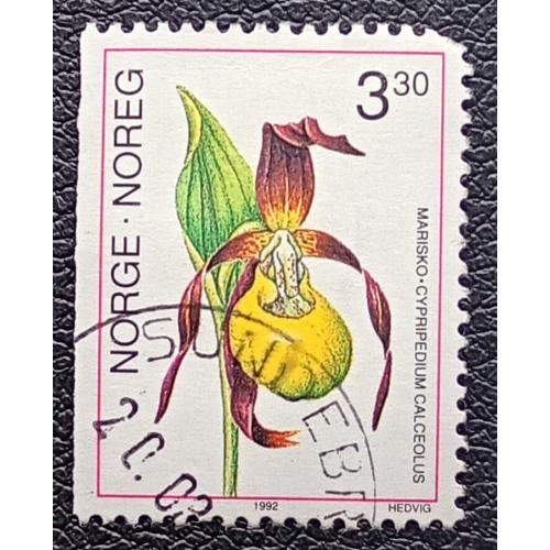 Норвегия 1992 г - Орхидеи. Cypripedium calceolus (Башмачок настоящий или Венерин башмачок), гаш