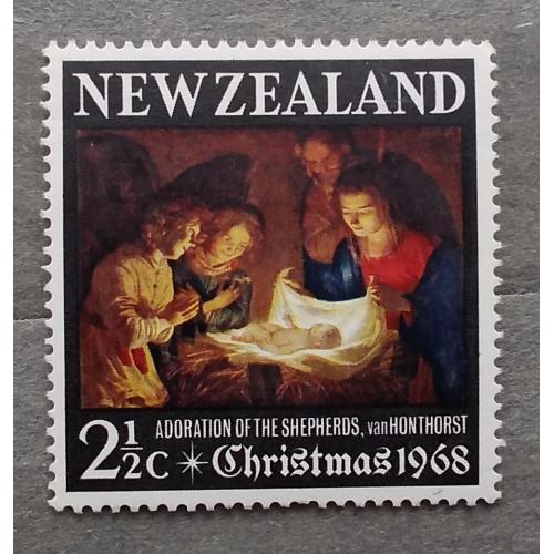 Новая Зеландия  1968 г - Рождество. Поклонение Младенцу, Г. Ван Хонтхорст