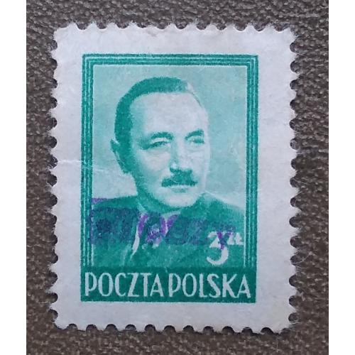 Польша 1950 г - Болеслав Берут, негаш, надпечатка GROSZY