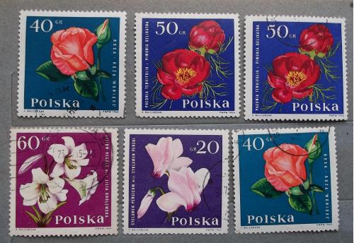 Польша 1964 г - Садовые цветы, 15 шт (см.фото)