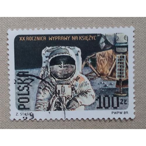 Польша 1989 г - 20 лет со дня первой пилотируемой высадки на Луну, гаш