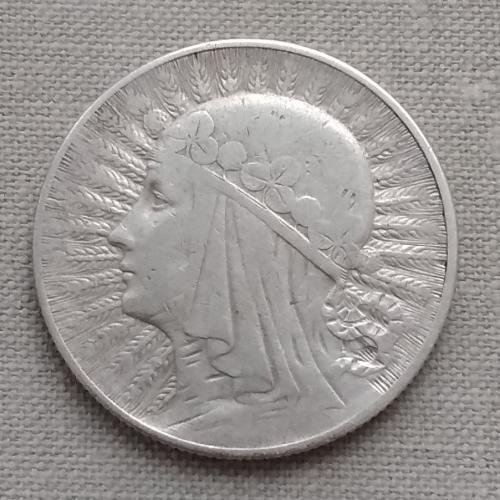 Польша 5 злотых, 1933 г, серебро