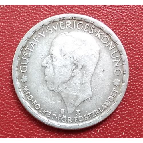 Швеция 1 крона, 1948 г, серебро