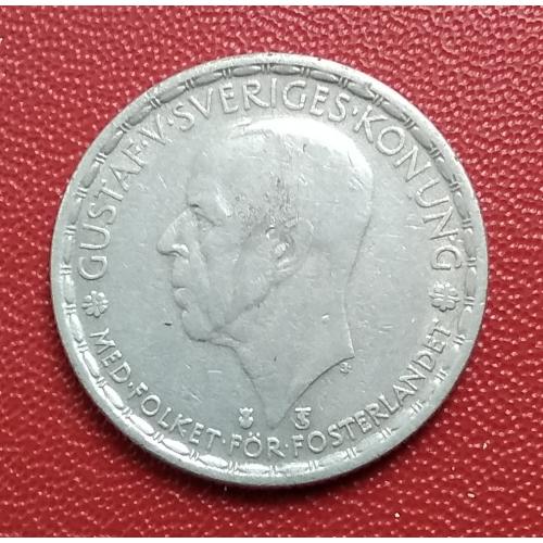 Швеция 1 крона, 1950 г, серебро