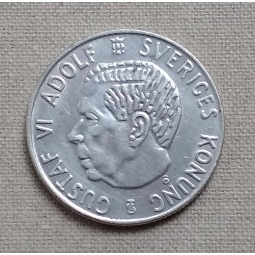 Швеция 1 крона, 1958 г серебро