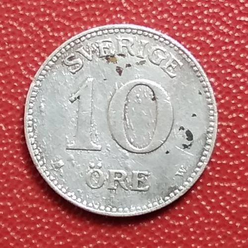 Швеция 10 эре, 1909 г, серебро