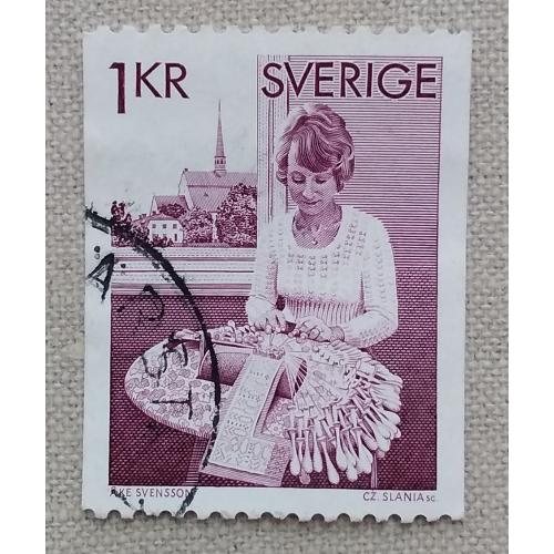 Швеция 1976 г - Декоративно-прикладное искусство. Кружево, гаш