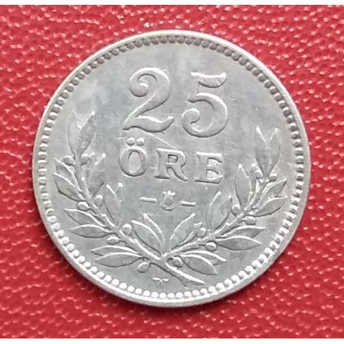 Швеция 25 эре, 1917 г, серебро