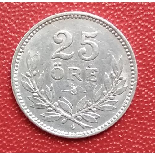 Швеция 25 эре, 1934 г, серебро