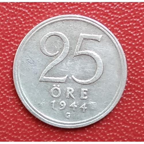 Швеция 25 эре, 1944 г, серебро