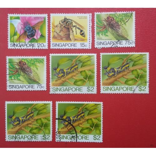Сингапур 1985 г - насекомые, 10 шт (см.фото)