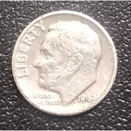 США 1 дайм, 1949 г, серебро
