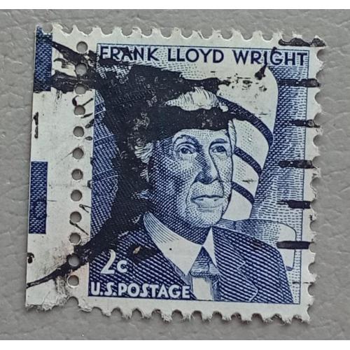 США 1966 г - Выдающиеся американцы. Фрэнк Ллойд Райт, гаш