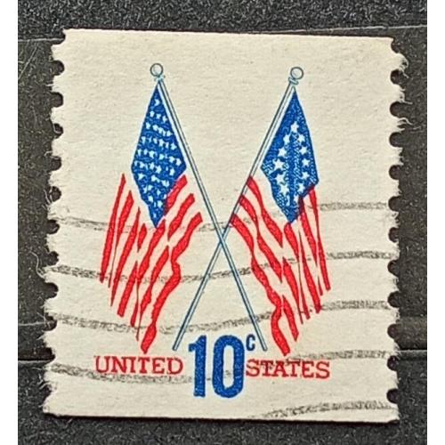 США 1973 г - Флаги с 50 и 13 звездами, гаш