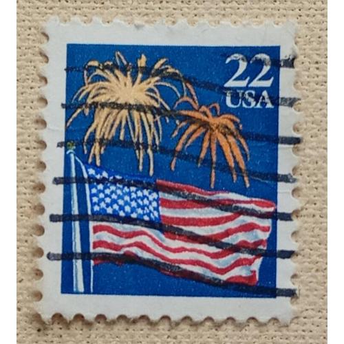 США 1987 г - Флаг и фейерверк, гаш