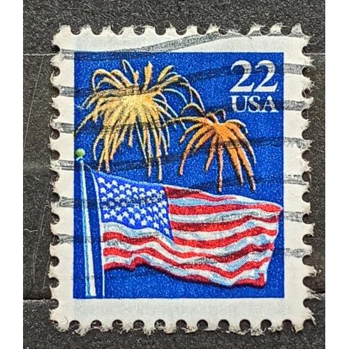 США 1987 г - флаг и фейерверк, гаш