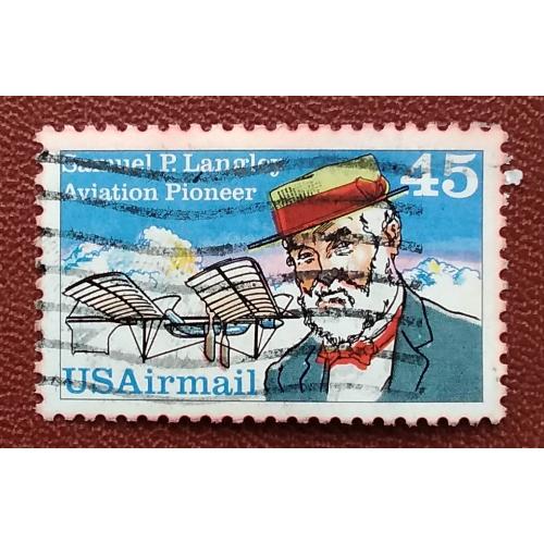 США 1988 г - Пионеры авиации - Сэмюэл Пирпонт Лэнгли, 1834-1906, гаш