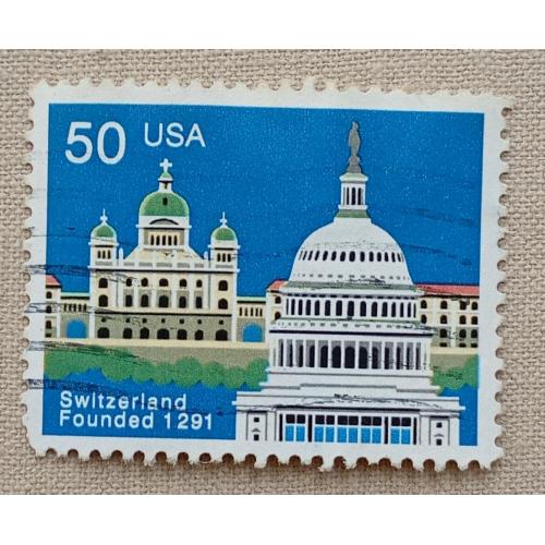 США 1991 г - 700-летие основания Швейцарии, гаш