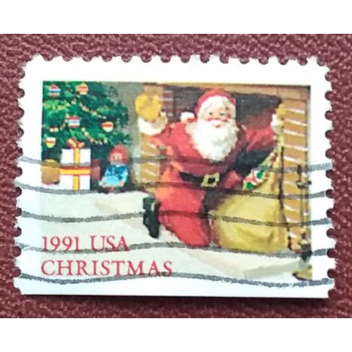 США 1991 г - Рождественские марки, гаш